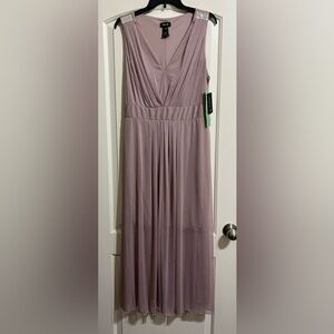 NWT Alexa B Women’s Chiffon Shimmer Sparkle Dusty Rose Mauve Rhinestones 14P
